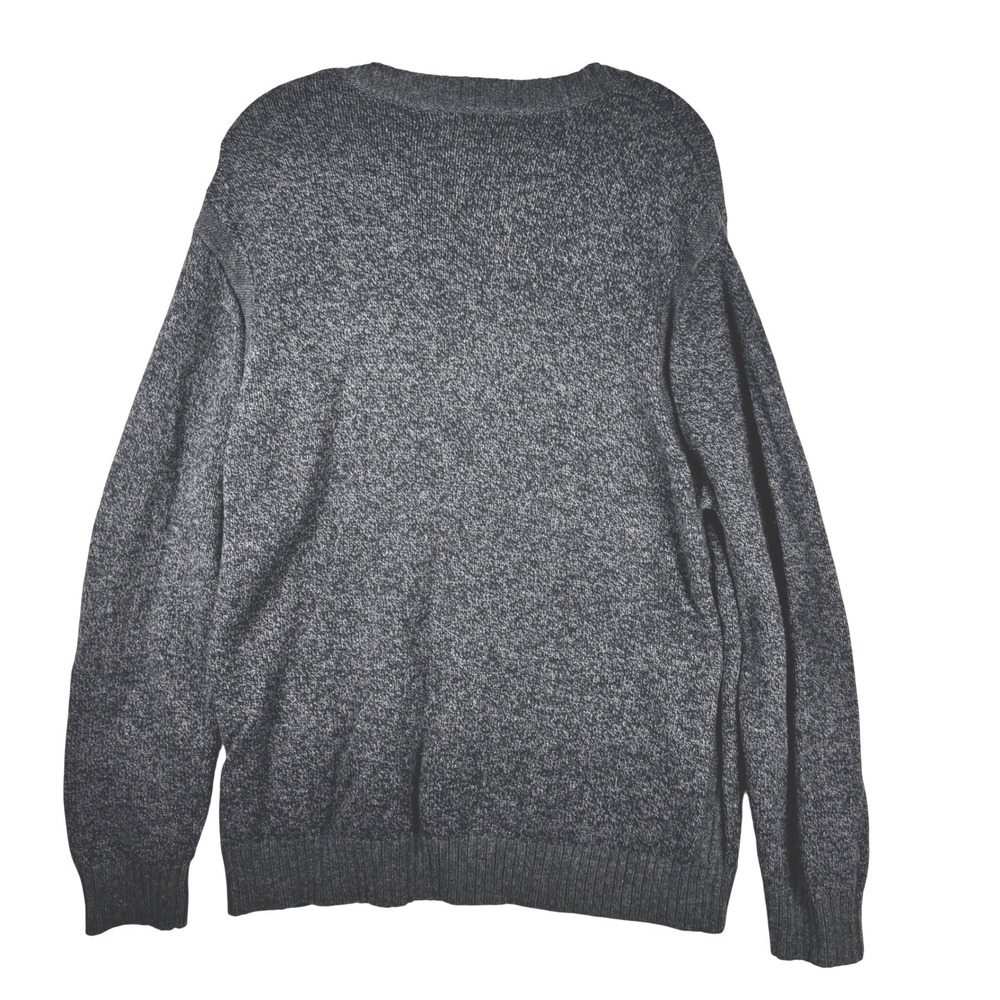 Banana Republic Mens XL V-Neck Sweater Gray Marl Knit Ribbed Trim Pullover - Picture 3 of 9